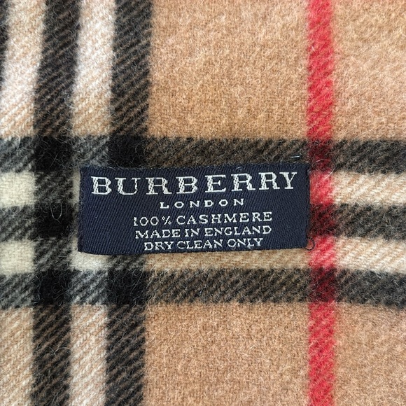 Burberry Cashmere Nova Check Fringe Scarf Brown - Picture 3 of 5
